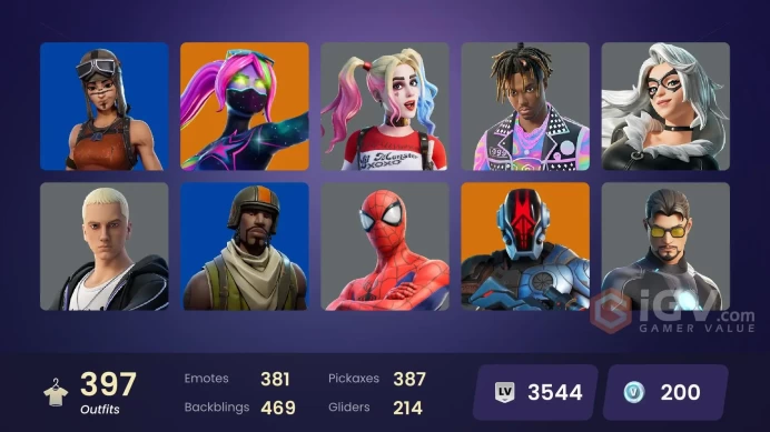 FA / 395 SKINS / RENEGADE RAIDER / CHUN-LI / RAINBOW RACER / THE AGELESS CHAMPION / GOLD ETERNAL KNIGHT / FIELD COMMANDER /