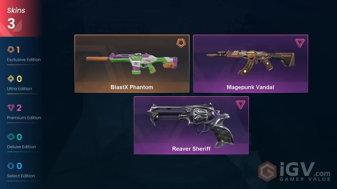 [NA] 3 SKINS | 0    KNIVES |Reaver Sheriff BlastX Phantom Magepunk Vandal