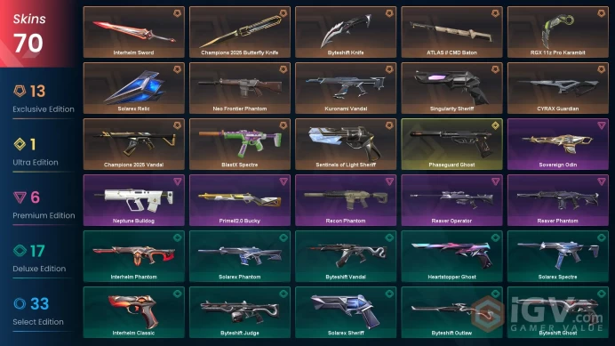 Eu-Europe | Champions 2025 Bundle | RGX 11z Pro Karambit | Kuronami Vandal | Neo Frontier Phantom | Reaver Operator | 70 Skins | Level 206 | Ful