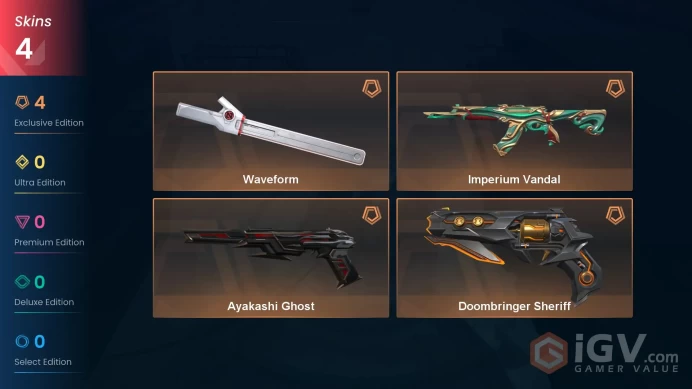 NA | 4 skins | Waveform | Imperium Vandal | Doombringer Sheriff | Ayakashi Ghost | P2840