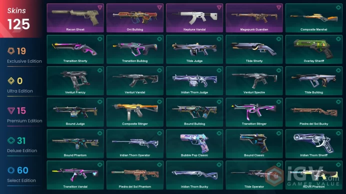 Na-Usa-Can | Oni 2.0 Bundle | Ion 2.0 Bundle | Neo Frontier Sheriff | RGX 11z Pro Vandal | Reaver Phantom | 125 Skins | Level 272 | Full Access
