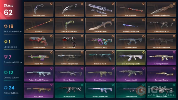 Na-Usa-Can | RGX 11z Pro Karambit | Kuronami Vandal | Recon Phantom | Evori Vandal | Vct x G2 Classic | Ruyi Staff | 62 Skins | Level 82 | Full