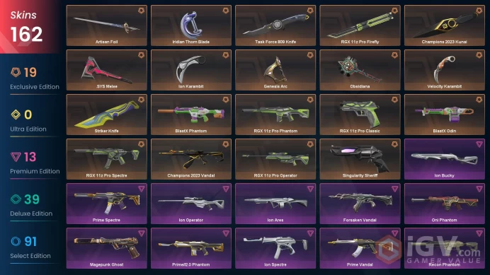 Eu-Turkish | Champions 2023 Bundle | Ion Bundle | RGX 11z Pro Bundle | Prime Vandal | BlastX Phantom | 162 Skins | Level 526 | Full Access