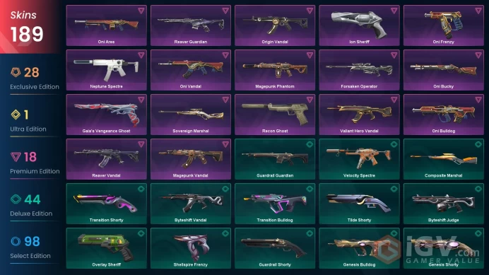 Eu-Europe | Oni Bundle | Kuronami no Yaiba | Kuronami Vandal | Spectrum Phantom | Neo Frontier Sheriff | 186 Skins | Level 582 | Full Access