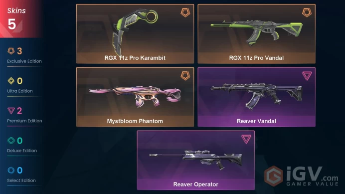 Na-Usa-Can | RGX 11z Pro Karambit | RGX 11z Pro Vandal | Mystbloom Phantom | Reaver Vandal | Reaver Operator | 5 Skins | Level 20 | Full Acc