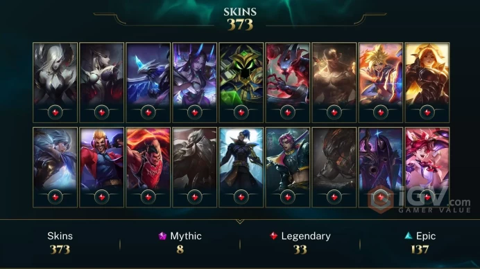 EUW - ~ 470 Skins/Chromas - All Champions - Risen Legend Vayne Border - Star Guardian Jinx Chroma Mythic - Star Guardian Zoe Chroma Ruby - DY50