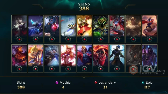 EUW - 430 Skins/Chromas - All Champions - Prestige K/DA Ahri - Hextech Alistar - Hextech Renekton - Nightbringer Yasuo - Odyssey Kayn - DY21