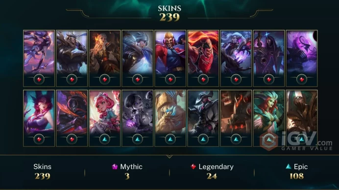 EUW / PLATIN 4(60LP) - %100WR- 172 Champ - 239 Good Skins(2 Ultimate, 3 Mythic, 24 Legendary, 108 Epic) -25K BE- FULL ACCES - SAFETY - CHEAP