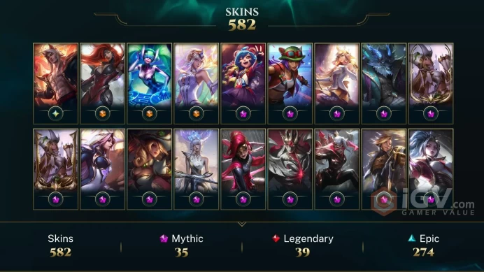 582 SKIN | GOLD IV | 1517 LVL | 4K+ BE | MAIL CHANGEABLE LEAGUE OF LEGENDS ACCOUNT