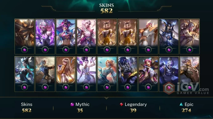 582 SKIN | GOLD IV | 1517 LVL | 4K+ BE | MAIL CHANGEABLE LEAGUE OF LEGENDS ACCOUNT