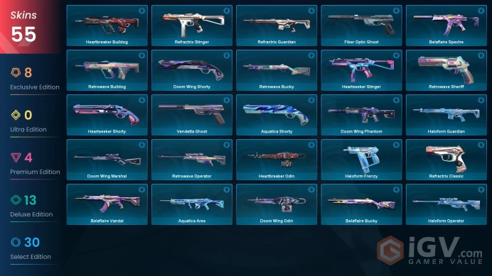 EU-Turkey 55 Skins Kuronami Vandal ChronoVoid Vandal Glitchpop Operator Imperium Vandal Aemondir Sheriff Reaver Vandal #99060212 