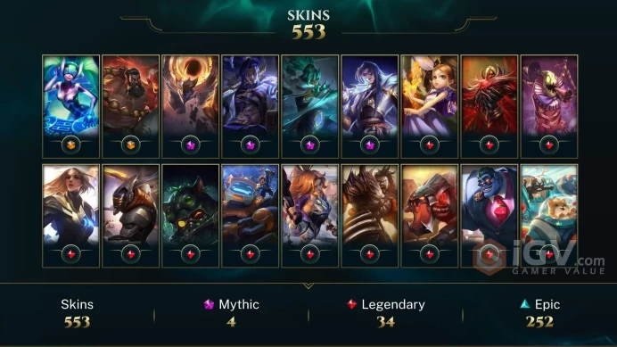 NA  - 700 Skins/Chromas - Prestige Inkshadow Yasuo - Prestige HEARTSTEEL Yone - Prestige Dark Star Malphite - Star Guardian Jinx Chroma - DY164