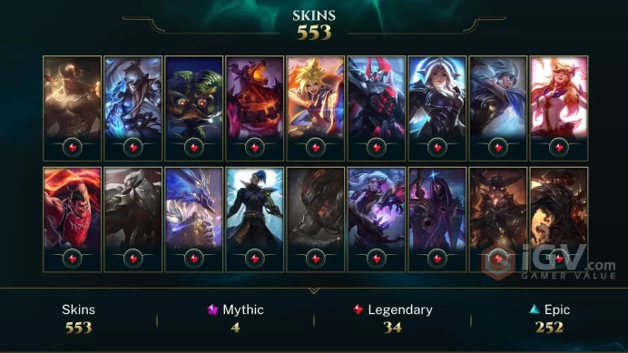 NA  - 700 Skins/Chromas - Prestige Inkshadow Yasuo - Prestige HEARTSTEEL Yone - Prestige Dark Star Malphite - Star Guardian Jinx Chroma - DY164