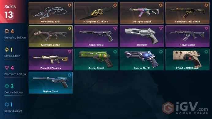 EU | Champions 2023 Bundle, Kuronami no Yaiba, Reaver Vandal, Glitchpop Vandal, Elderflame Vandal, Reaver Ghost, Prime//2.0 Phantom, Ion Sheriff