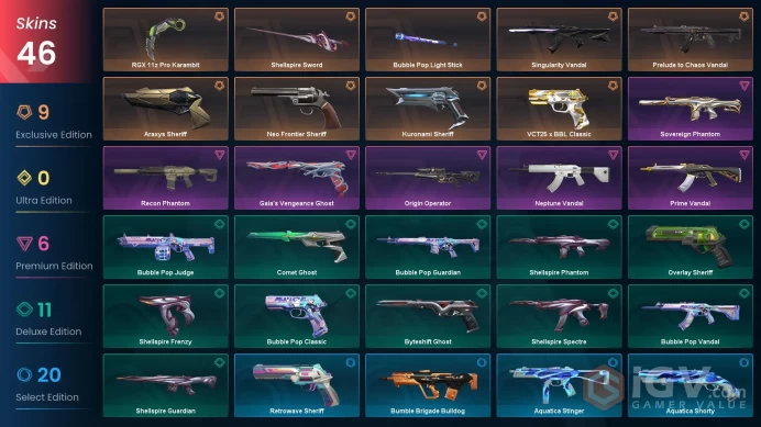EU/TR | RGX 11z Pro Karambit, Prelude to Chaos Vandal, Neptune Vandal, Singularity Vandal, Kuronami Sheriff, Neo Frontier Sheriff, Recon Phantom