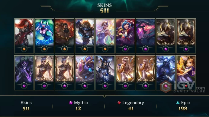 NA | ~ 600 Skins/Chromas | 12 Mythics | Prestige DRX Aatrox | Prestige K/DA Kai'Sa | Prestige Porcelain Lissandra | Prestige Nightbringer Lee Si