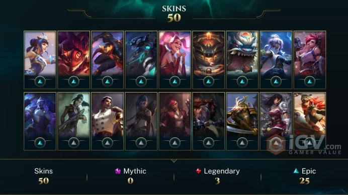 EUW - 202 LVL - 50 Skins - 80% of All Champions - 50k Blue Essence - Dawnbringer Yone - Little Devil Fizz - Little Devil Teemo - Porcelain Lux -