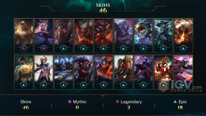 EUW - BRONZE 3(60LP)-115 Champ - 46 Good Skins (2 Legendary, 18 Epic) - 3.9K BE - S6 ACC - HANDMADE - FULL ACCES- CHEAP