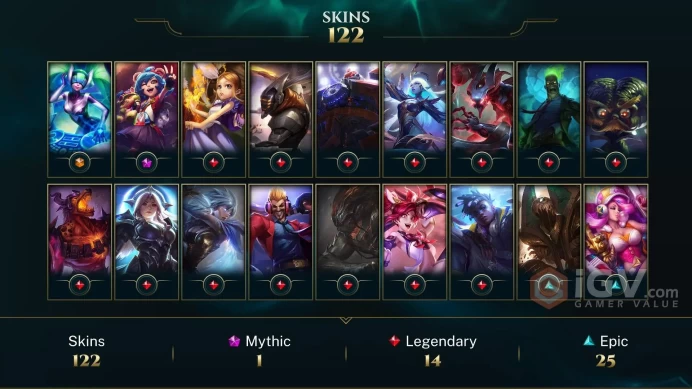 EUNE - PLATINUM Season 5 - 121 Skins - RARE Glorious Evolution Icon - 6 Victorious Skins - Nightbringer Yasuo - True Damage Ekko - FULL ACCESS -