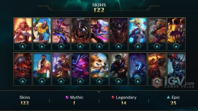 EUNE - PLATINUM Season 5 - 121 Skins - RARE Glorious Evolution Icon - 6 Victorious Skins - Nightbringer Yasuo - True Damage Ekko - FULL ACCESS -