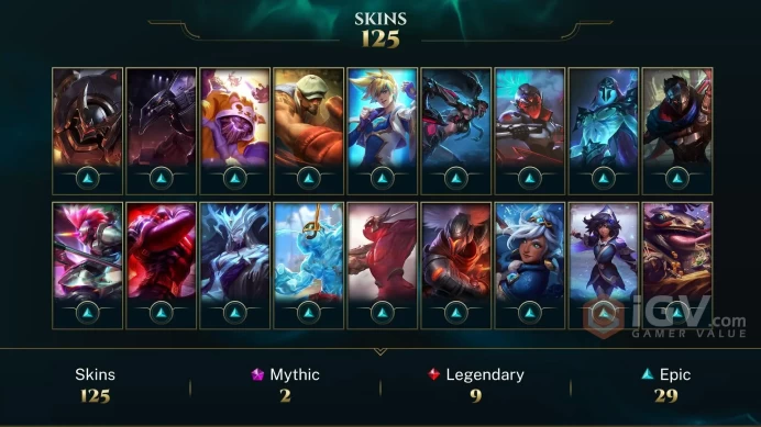 LAS - Dreadnova Darius - Almost All Champions - 124 Skins - Victorious Lucian - Gatekeeper Galio - GOLD MMR - Silver 2015 - Full Access - MY124