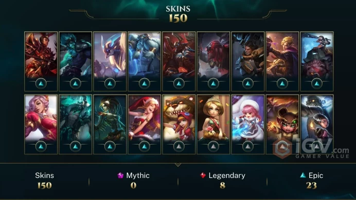 OCE - 150 Skins - UNRANKED - HANDLEVELED - Final Boss Veigar - Heartpiercer Fiora - Ambitious Elf Jinx - Riot K-9 Nasus - Gentleman Cho'Gath - M