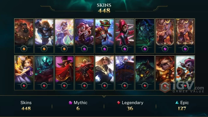 EUW - 208 LVL - 540 Skins/Chromas - Silver S8 Bronze S25 - All Champions - Prestige Masque of the Black Rose Katarina  Prestige Firecracker Vayn