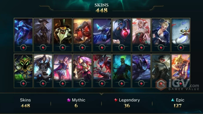 EUW - 208 LVL - 540 Skins/Chromas - Silver S8 Bronze S25 - All Champions - Prestige Masque of the Black Rose Katarina  Prestige Firecracker Vayn