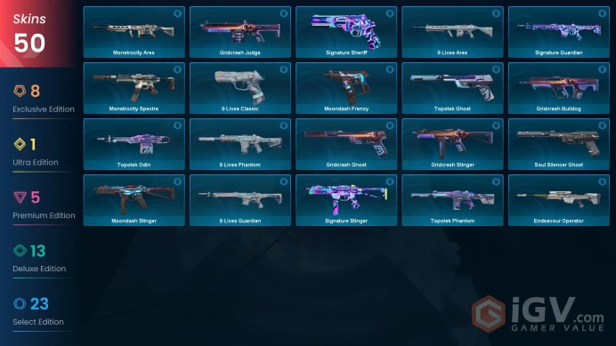 EU | 50 Skins | Chaos Vandal | Araxys Vandal | RES Phantom | Eternal Sovereign | Nocturnum Phantom | Oni Vandal | Forsaken Operator | Gaia Ghost