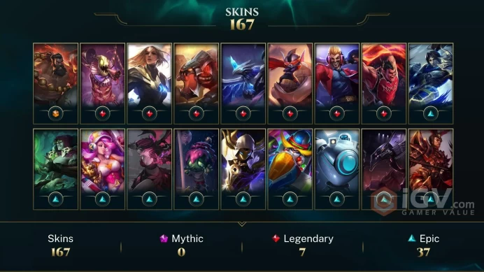 OCE - LVL 30 ~ 170 Skins - Platinum Season 4 - Rare 2013 Icons - Victorious Skins - Spirit Guard Udyr - Aether Wing Kayle - Dunkmaster Darius - 