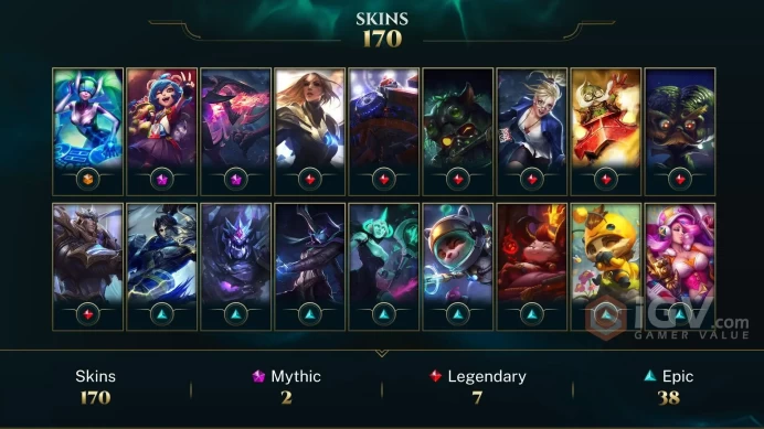 EUNE - Almost All Champions - 170 SKINS - Dark Star Cho'Gath - Pulsefire Catilyn Chroma - Dawnbringer Morgana Chroma - Battle Academia Yone - MY