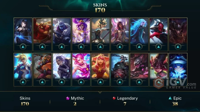 EUNE - Almost All Champions - 170 SKINS - Dark Star Cho'Gath - Pulsefire Catilyn Chroma - Dawnbringer Morgana Chroma - Battle Academia Yone - MY