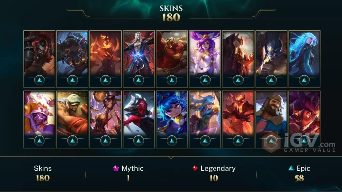 LAN ~All Champions - 180 Skins - Dawnbringer Soraka - Worlds 2013 Thresh Chroma - 3/3 K/DA All Out Seraphine - Little Devil Fizz - Beta Icon - M