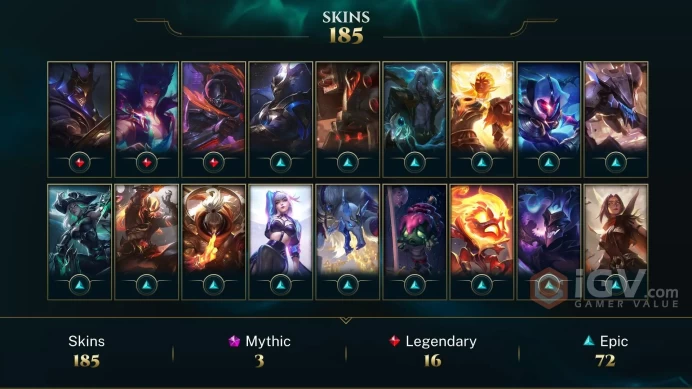 EUNE ~ 200 Skins ~ All Champions - Prestige True Damage Yasuo - Nightbringer Yasuo - Hextech Jarvan IV - Galaxy Slayer Zed - Battle Queen Diana 
