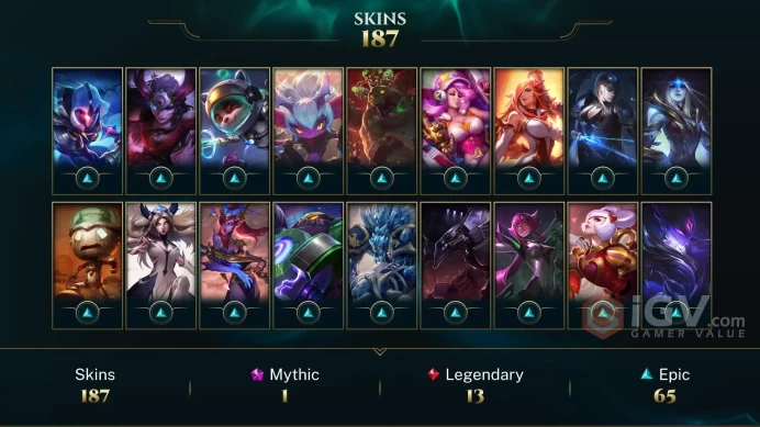 FULL ACCESS - 187 SKINS - Almost All Champions - Soulstealer Vayne - Elementalit Lux - Santinel Graves - DJ Sona - RARE SKINS - Silver 2017 - MY