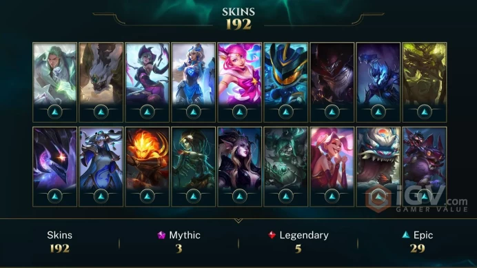 EUW - All Champions ~ 200 Skins - Prestige Masque of The Black Rose Katarina - Prestige Triumphant General Darius - Vengeful Wraith Icon - RARE