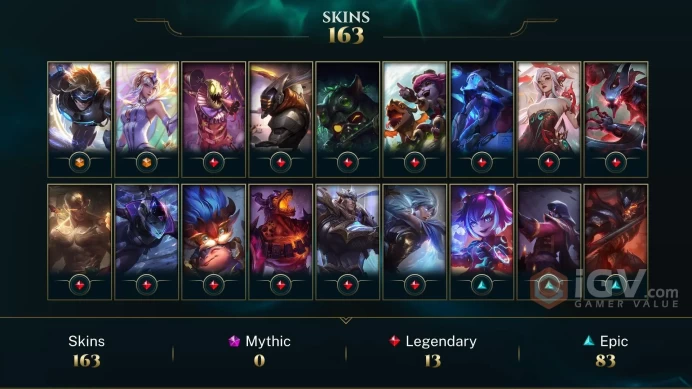 LAN ~ 170 Skins - Almost All Champions - Elementalist Lux - God Fist Lee Sin - Mythmaker Irelia - Firecracker Diana - IG Kai'Sa - Odyssey Ziggs 
