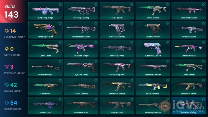 [LATAM] 143 Skins | 11 Knife | Full Acces | Araxys Bio Harvester / Champions 2024 Blade / Champions 2024 Phantom |