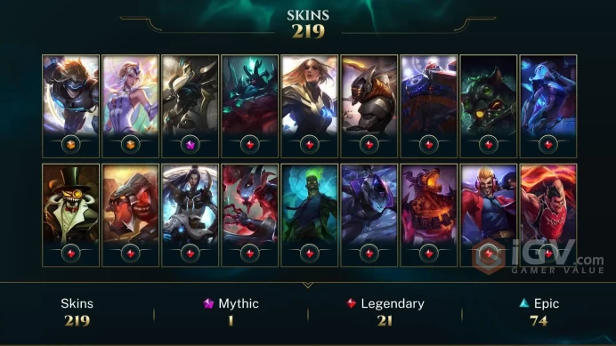 LAN - 80% All Champions 218 Skins - Lunar Wraith Caitlyn Chroma - Warring Kingdoms Katarina Chroma - Worlds 2016 Zed Chroma - Lancer Zero Hecari