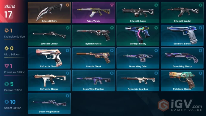[LATAM] 17 Skins | 1 Knife | Full Acces | Byteshift Knife / Prime Vandal / Byteshift Vandal / Doom Wing Phantom |