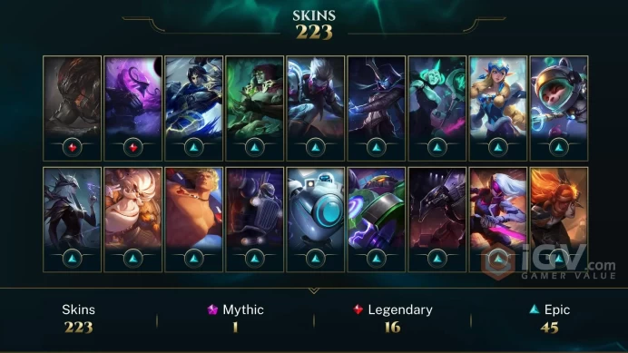 OCE - LVL 99 - 223 SKINS - Almost All Champions - Nightbringer Yasuo - Project Pyke Chroma - Odyssey Kayn - Inkshadow Master Yi - Full Access - 