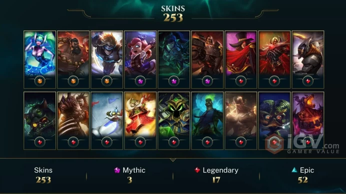 NA - FULL ACCESS - 253 Skins - All Champions - PLATINUM Last Season - Dreadnova Darius + Dunkmaster Darius - Soulstealer Vayne - Hextech Annie -