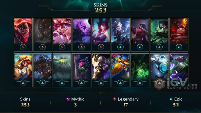 NA - FULL ACCESS - 253 Skins - All Champions - PLATINUM Last Season - Dreadnova Darius + Dunkmaster Darius - Soulstealer Vayne - Hextech Annie -