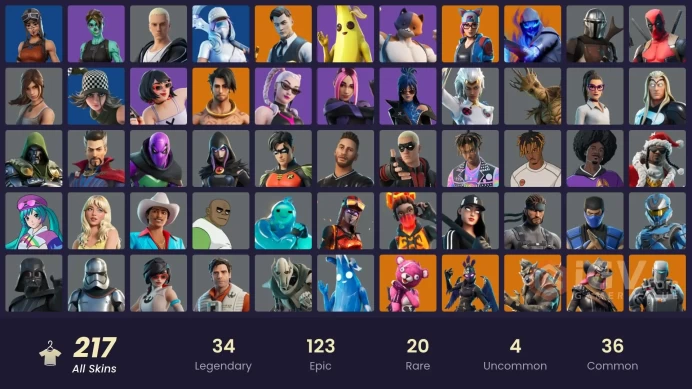 (PC PSN XBOX) 217 skins | Renegade Raider | Gold Midas | Gold Brutus | The Champion | Catalyst | The Ice King | Vendetta | Blackheart | The Orig