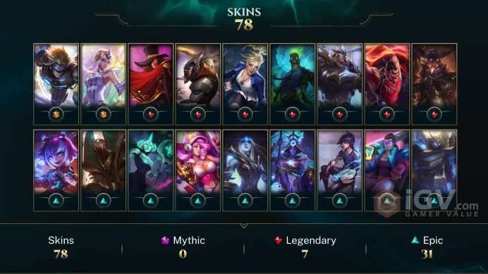 LAN - 2009 Account - 78 Skins - UFO Corki - Judgment Kayle - Dunkmaster Darius - Zombie Brand - Pulsefire Ezreal - High Noon Senna - MY138