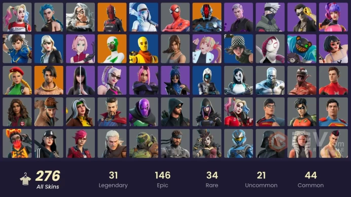 FA / 273 SKINS / ARCANE JINX / ARCANE VI / AURA ANALYZER / XANDER / FNCS RENEGADE / RAINBOW RACER / NARUTO UZUMAKI / OFF /