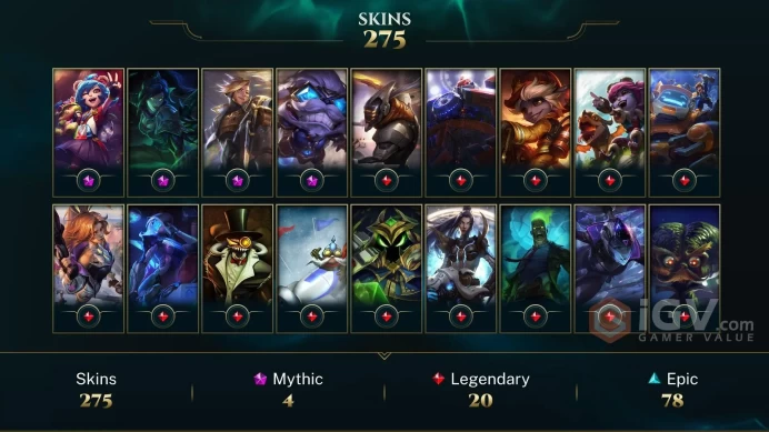 OCE - 275 Skins - Prestige PsyOps Ezreal - Hextech Ziggs - Soulstealer Vayne - Victorious Aatrox - God-King Darius - Almost All Champions - MY47