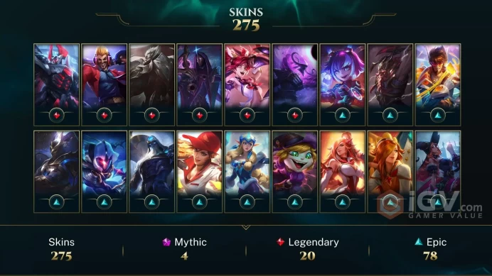 OCE - 275 Skins - Prestige PsyOps Ezreal - Hextech Ziggs - Soulstealer Vayne - Victorious Aatrox - God-King Darius - Almost All Champions - MY47