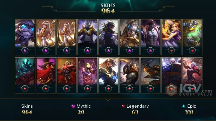 NA ~ 1220 Skins/Chromas - 470 LVL - PAX JAX - Neo PAX Jax - Dark Star Cho'Gath Border - Prestige Empyrean K'Sante - Prestige Soul Fighter Shaco 