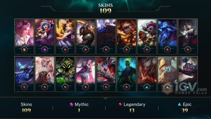LAN - LVL 136 - 2012 Icons - 110 Skins - K/DA All Out Seraphine 3/3 - Coven Evelynn - Battle Academia Caitlyn - Mythmaker Irelia - MY134